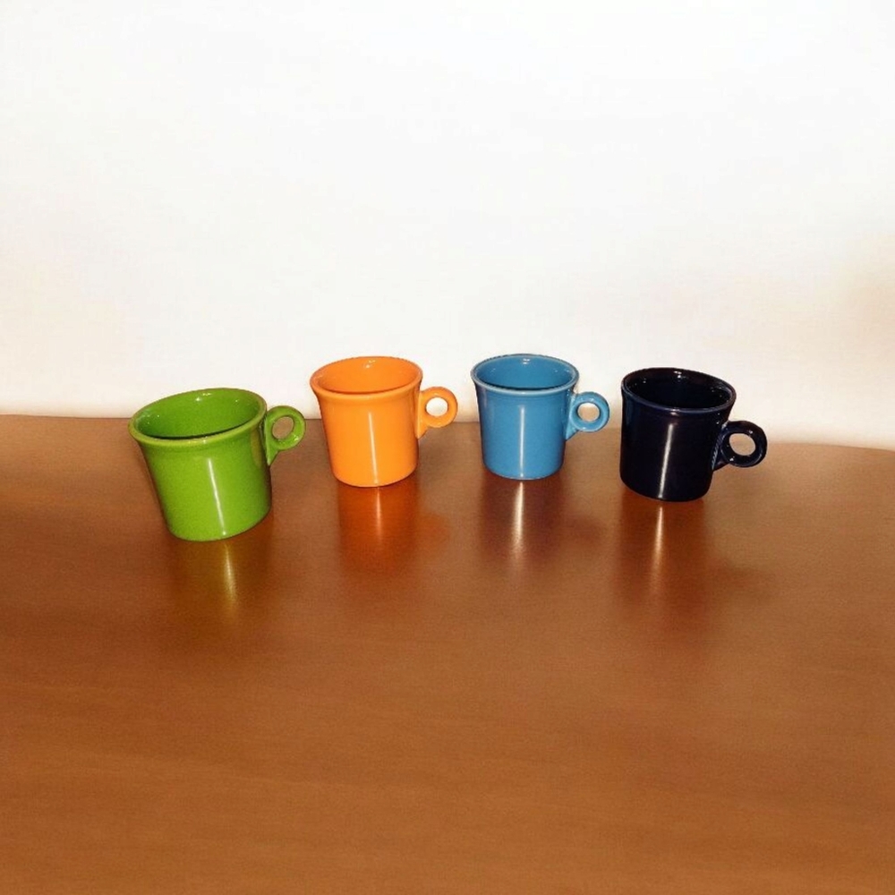 Set of 4 Fiestaware Coffee Mugs Cups HLC Fiesta Ring Handle Homer Laughlin